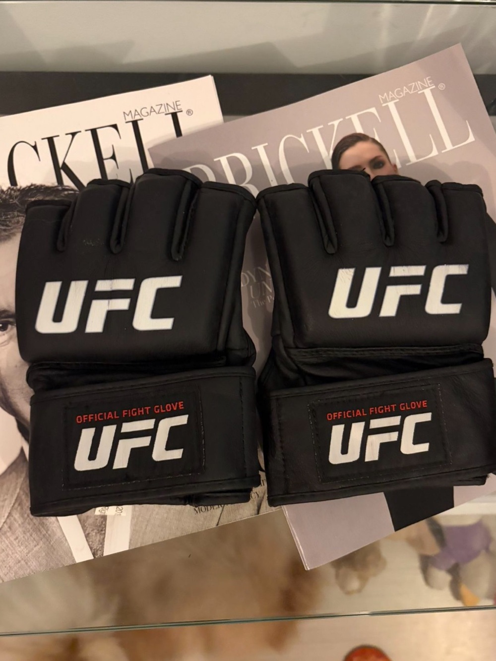 UFC Black MMA Fight Gloves with White Logo